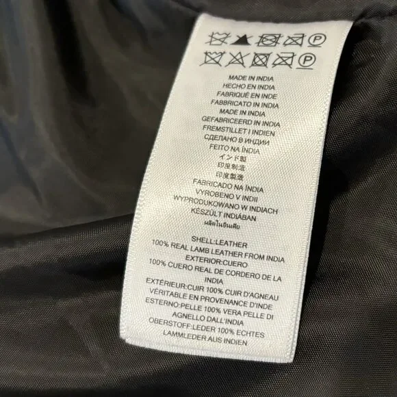 Michael Kors Lamb Leather Biker Jacket Small Black Zip Front Pockets Quilted - Picture 10 of 10